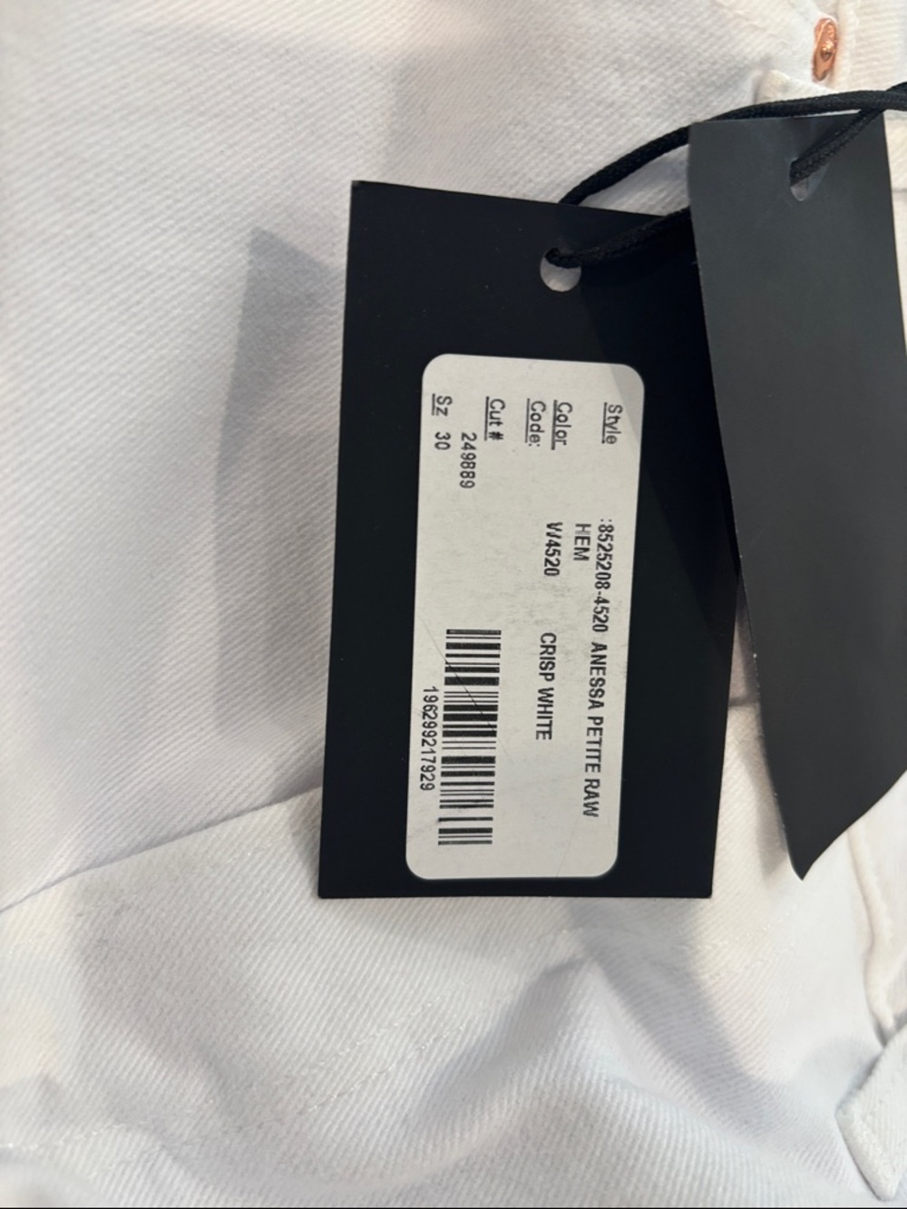 PAIGE White High-Rise Wide-Leg Jeans with Tag Detail 30P - Picture 10 of 10
